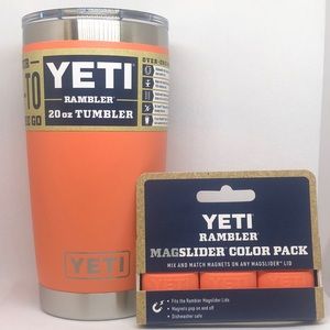 🪸 Yeti Rambler Tumbler Coral 20oz & Magslider Coral Color 3 Pack NWT 🪸